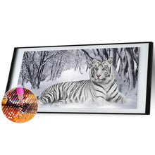 Load image into Gallery viewer, Diamond Painting - Full Square - White Tiger (90*45cm)