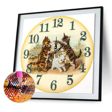 Load image into Gallery viewer, Cat Clock Mosaic Part Special Shape Diamond DIY Painting Kit Gifts (DZ652)