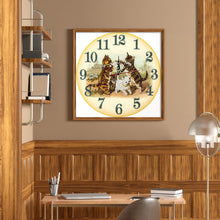 Load image into Gallery viewer, Cat Clock Mosaic Part Special Shape Diamond DIY Painting Kit Gifts (DZ652)