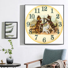 Load image into Gallery viewer, Cat Clock Mosaic Part Special Shape Diamond DIY Painting Kit Gifts (DZ652)