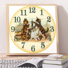 Load image into Gallery viewer, Cat Clock Mosaic Part Special Shape Diamond DIY Painting Kit Gifts (DZ652)