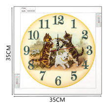 Load image into Gallery viewer, Cat Clock Mosaic Part Special Shape Diamond DIY Painting Kit Gifts (DZ652)