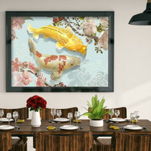 Load image into Gallery viewer, Round Diamond Painting - Full Round -  Two koi fish (40*30cm)