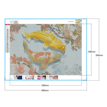 Load image into Gallery viewer, Round Diamond Painting - Full Round -  Two koi fish (40*30cm)