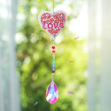 Load image into Gallery viewer, DIY 5D Mosaic Sun Catcher Jewelry Diamond Painting Window Wind Chime (Love)