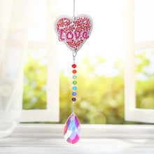 Load image into Gallery viewer, DIY 5D Mosaic Sun Catcher Jewelry Diamond Painting Window Wind Chime (Love)