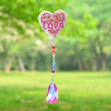 Load image into Gallery viewer, DIY 5D Mosaic Sun Catcher Jewelry Diamond Painting Window Wind Chime (Love)