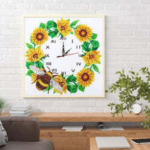 Load image into Gallery viewer, 5D Flower Diamond Clock DIY Special-shaped Partial Crystal Drill (DZ654)