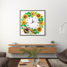 Load image into Gallery viewer, 5D Flower Diamond Clock DIY Special-shaped Partial Crystal Drill (DZ654)