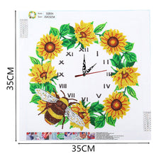 Load image into Gallery viewer, 5D Flower Diamond Clock DIY Special-shaped Partial Crystal Drill (DZ654)
