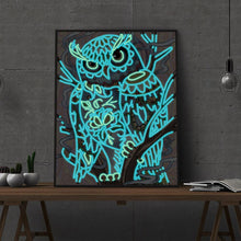 Load image into Gallery viewer, Animal Owl Luminous 40*30CM(Canvas) Beautiful Special Shaped Drill Diamond Painting