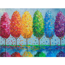 Load image into Gallery viewer, Colorful Tree 40*30CM(Canvas) Beautiful Special Shaped Drill Diamond Painting