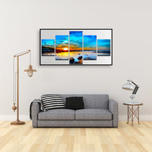Load image into Gallery viewer, Seaside View 5 Panels 80*40CM(Canvas) Full Round Drill Diamond Painting