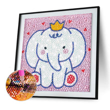 Load image into Gallery viewer, Diamond Painting - Full Crystal - Cartoon elephant (18*18cm)