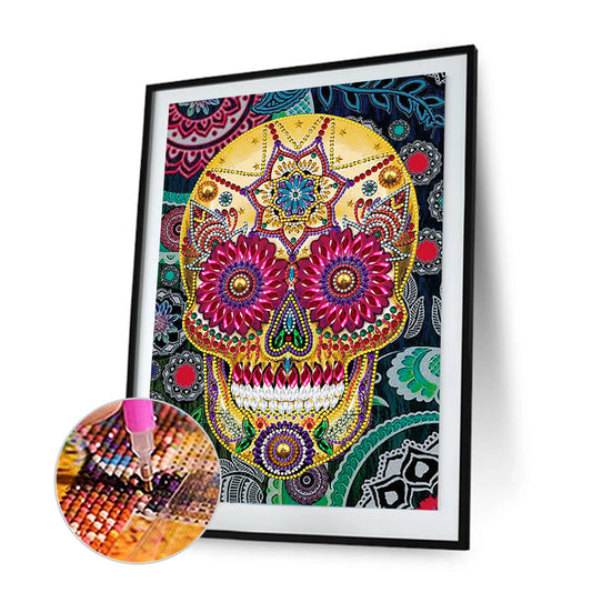 Luminous Animal Skull 30*40CM(Canvas) Beautiful Special Shaped Drill Diamond Painting