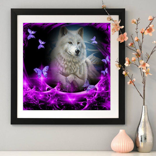 Wolf Butterflies 30*30CM(Canvas) Full Round Drill Diamond Painting