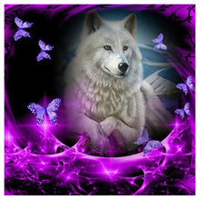 Load image into Gallery viewer, Wolf Butterflies 30*30CM(Canvas) Full Round Drill Diamond Painting