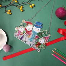 Load image into Gallery viewer, DIY Applique Diamond Snowman Christmas Tree Wall Hanger Acrylic Kit Pendant