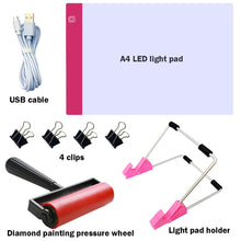 Load image into Gallery viewer, Diamond Painting A4 LED Light Pad LED Drawing Board Copy Board Tools (Pink)