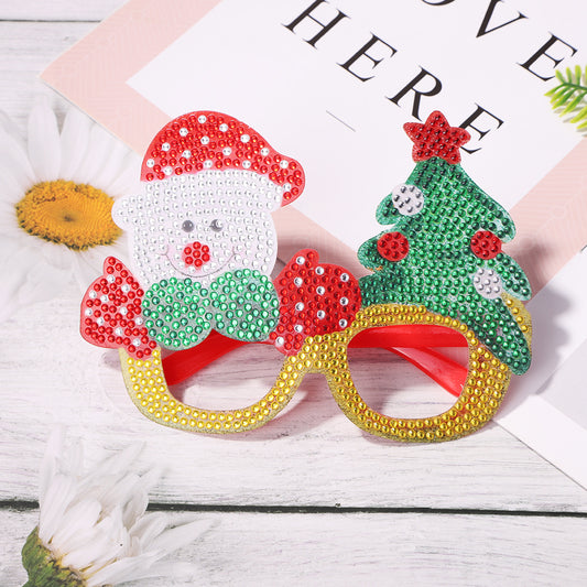 Kids Christmas Diamond Glasses Toys DIY Frame Paste 3D Stickers (YJ010)