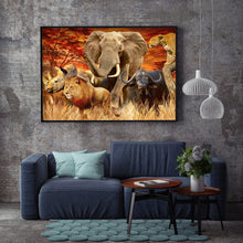 Load image into Gallery viewer, Diamond Painting - Full Round - Jungle Animals (60*40cm)