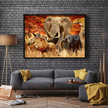 Load image into Gallery viewer, Diamond Painting - Full Round - Jungle Animals (60*40cm)