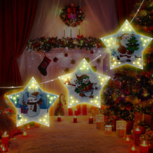 Load image into Gallery viewer, 5D DIY Diamond Painting Christmas Tree LED Hanging Star Lights