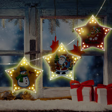 Load image into Gallery viewer, 5D DIY Diamond Painting Christmas Tree LED Hanging Star Lights