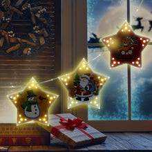 Load image into Gallery viewer, 5D DIY Diamond Painting Christmas Tree LED Hanging Star Lights