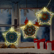 Load image into Gallery viewer, 5D DIY Diamond Painting Christmas Tree LED Hanging Star Lights