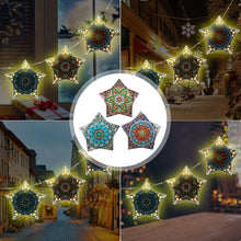 Load image into Gallery viewer, 5D DIY Diamond Painting Christmas Tree LED Hanging Star Lights
