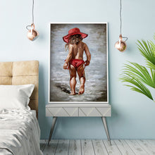 Load image into Gallery viewer, Round Diamond Painting - Full Round - Little girl in red dress (30*40cm)