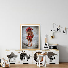 Load image into Gallery viewer, Round Diamond Painting - Full Round - Little girl in red dress (30*40cm)