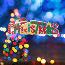 Load image into Gallery viewer, DIY Diamond Painting Merry Christmas Board Pendant Rhinestone Charm