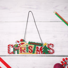 Load image into Gallery viewer, DIY Diamond Painting Merry Christmas Board Pendant Rhinestone Charm