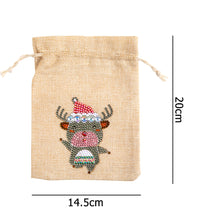 Load image into Gallery viewer, 5D DIY Diamond Painting Christmas Linen Gift Bag Cartoon Home Decor
