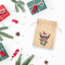 Load image into Gallery viewer, 5D DIY Diamond Painting Christmas Linen Gift Bag Cartoon Home Decor