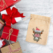 Load image into Gallery viewer, 5D DIY Diamond Painting Christmas Linen Gift Bag Cartoon Home Decor