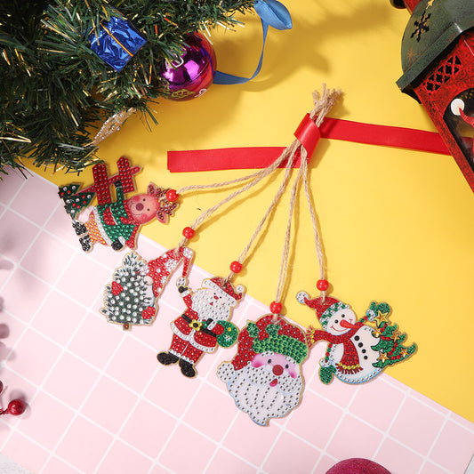Christmas Diamond Drill Dots Painting Crystal Xmas Trees Pendant