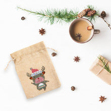 Load image into Gallery viewer, 4pcs Diamond Painting Christmas Linen Gift Bag Cartoon Home Decor