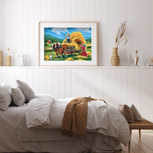Load image into Gallery viewer, Round Diamond Painting - Full Round -  Country road carriage (40*30cm)