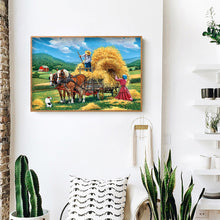 Load image into Gallery viewer, Round Diamond Painting - Full Round -  Country road carriage (40*30cm)