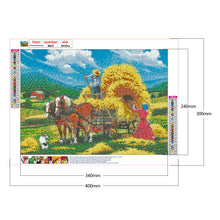 Load image into Gallery viewer, Round Diamond Painting - Full Round -  Country road carriage (40*30cm)