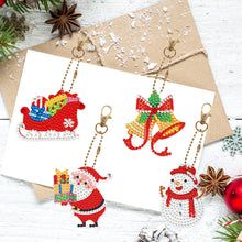 Load image into Gallery viewer, 8pcs DIY Acrylic Full Special Drill Diamond Christmas Keychain Kits