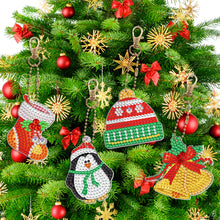 Load image into Gallery viewer, 8pcs DIY Acrylic Full Special Drill Diamond Christmas Keychain Kits