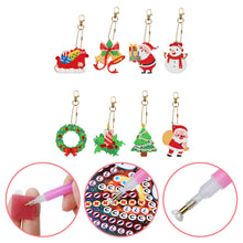 Load image into Gallery viewer, 8pcs DIY Acrylic Full Special Drill Diamond Christmas Keychain Kits
