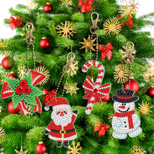 Load image into Gallery viewer, 8pcs DIY Acrylic Full Special Drill Diamond Christmas Keychain Kits