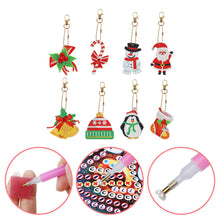 Load image into Gallery viewer, 8pcs DIY Acrylic Full Special Drill Diamond Christmas Keychain Kits