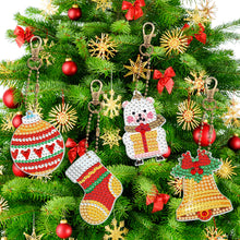 Load image into Gallery viewer, 8pcs DIY Acrylic Full Special Drill Diamond Christmas Keychain Kits