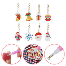 Load image into Gallery viewer, 8pcs DIY Acrylic Full Special Drill Diamond Christmas Keychain Kits
